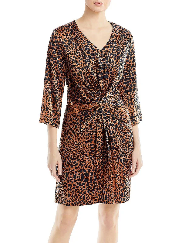 Womens Animal Printed Knee-Length Sheath Dress