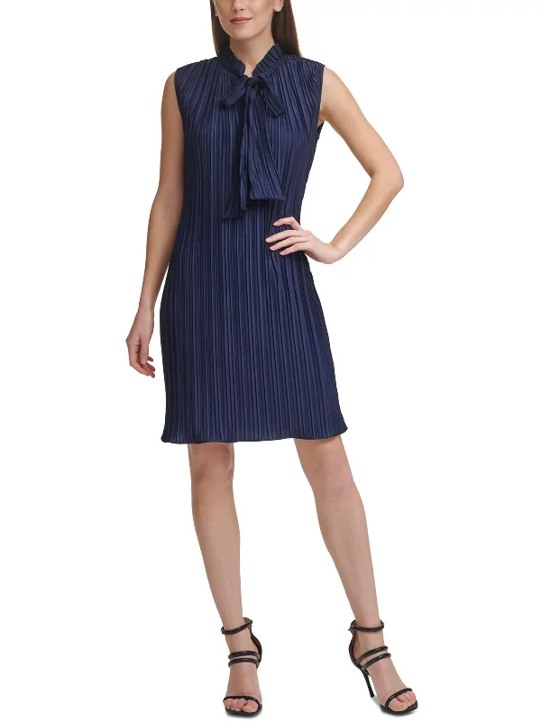 Womens Ruffled Knee Midi Dress