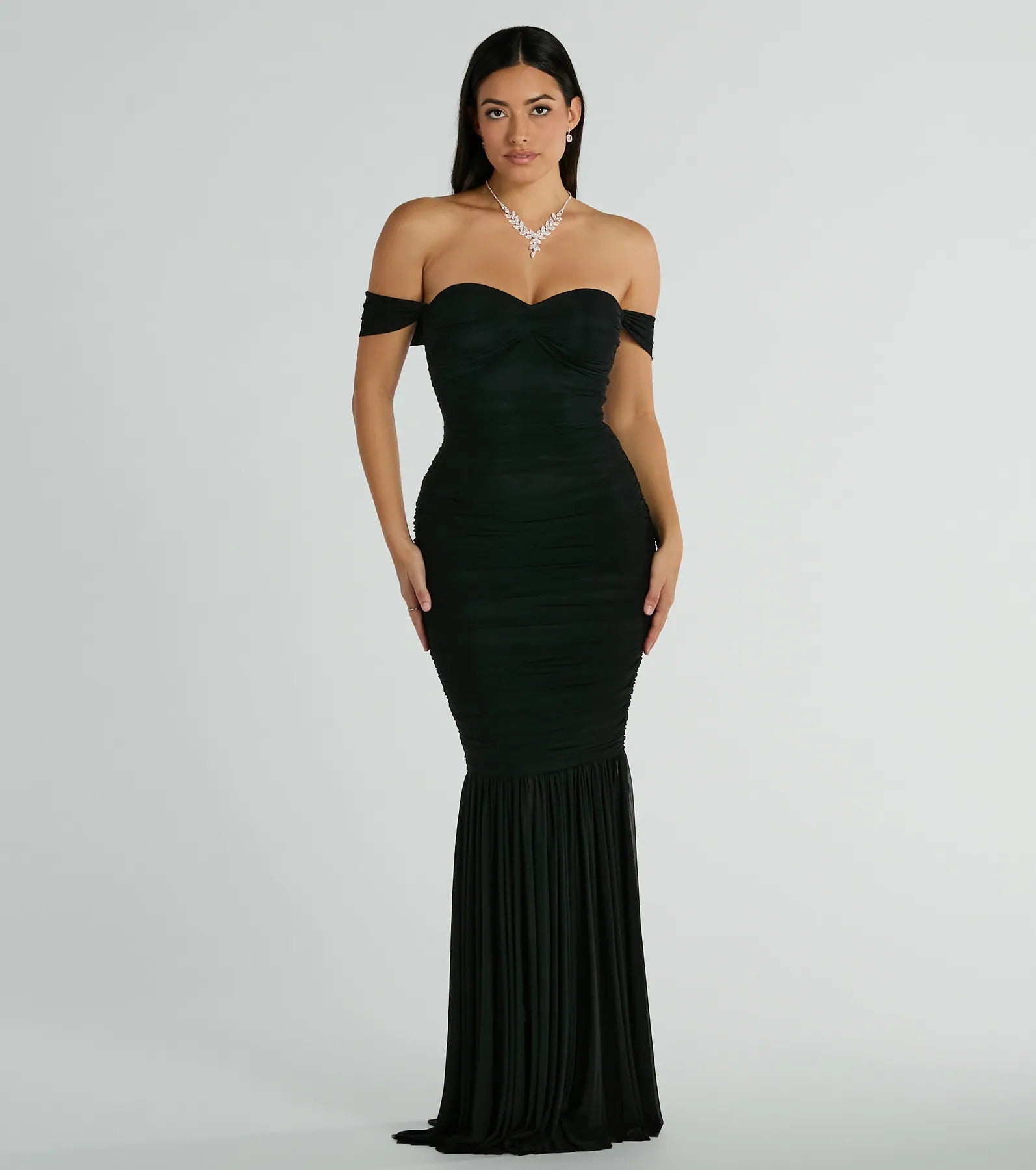 Cece Off-The-Shoulder Mermaid Mesh Formal Dress