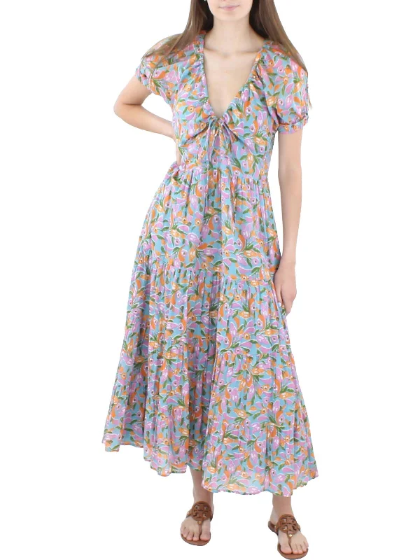 Norma Womens Printed Calf Midi Dress