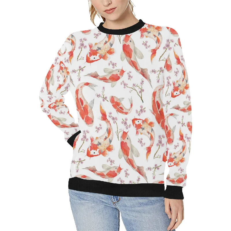 Watercolor fancy carp pattern Women's Crew Neck Sweatshirt