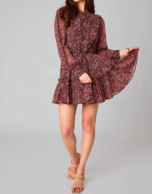 Celia Long Sleeve Mini Dress In Amour