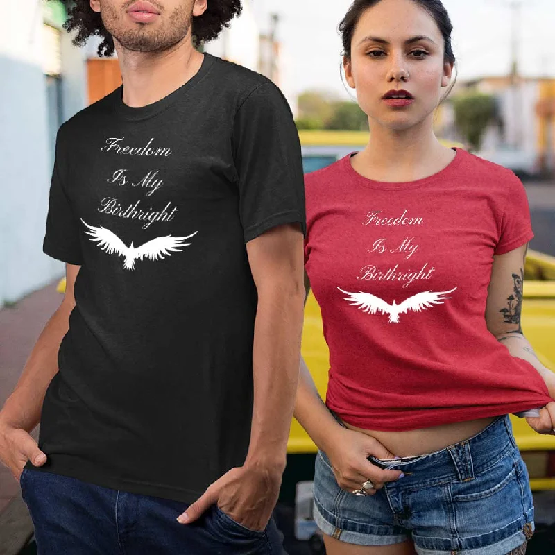 Typography and flying bird printed t-shirt